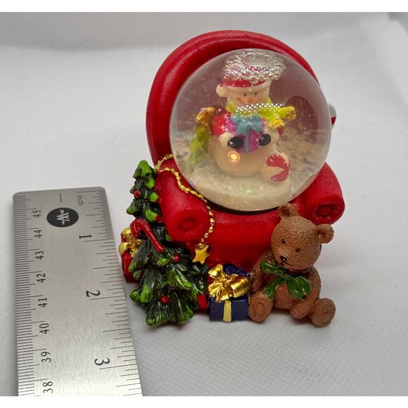 3in Mini Christmas Snow Globe for the Holidays Charm – Snowman & Teddy Bear - Picture 9 of 9